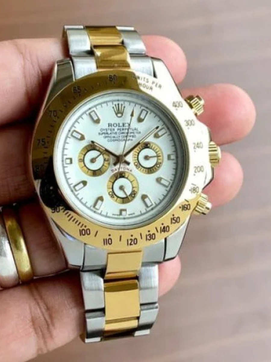 Gold Dial Chronograph Watch for Men – Classic Luxury