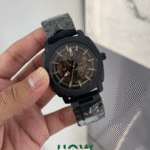 Black Skeleton Automatic Watch for Men – Luxury Vibe