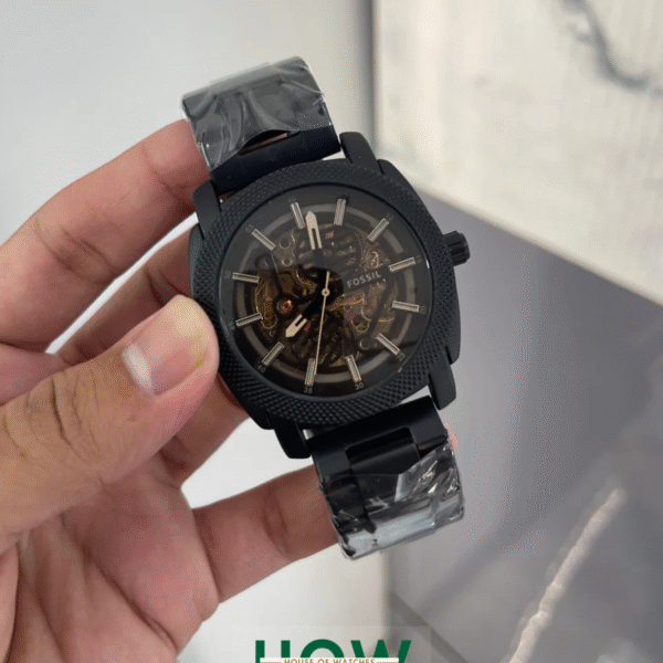 Black Skeleton Automatic Watch for Men – Luxury Vibe