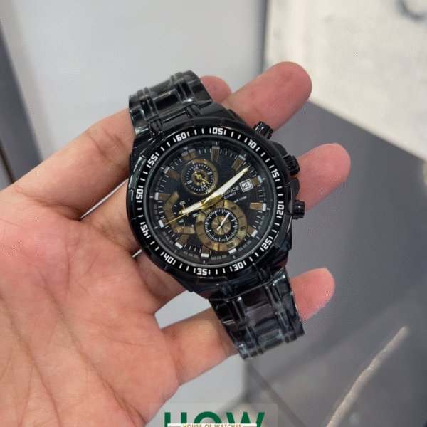Black & Gold Chronograph Watch for Men – Bold Premium
