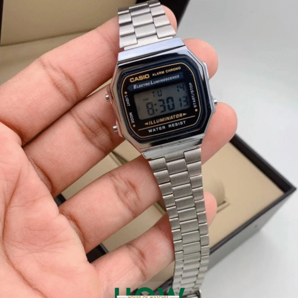 Silver Retro Digital Watch for Men & Women – Stylish Look