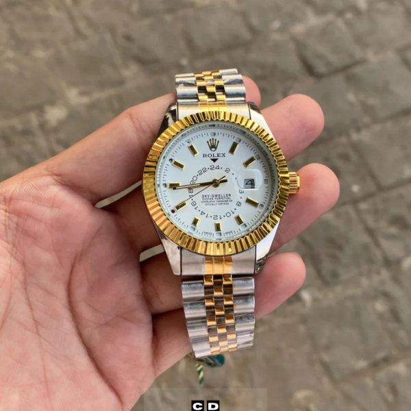 Gold & White Dual Tone Watch for Men – Luxury Prestige