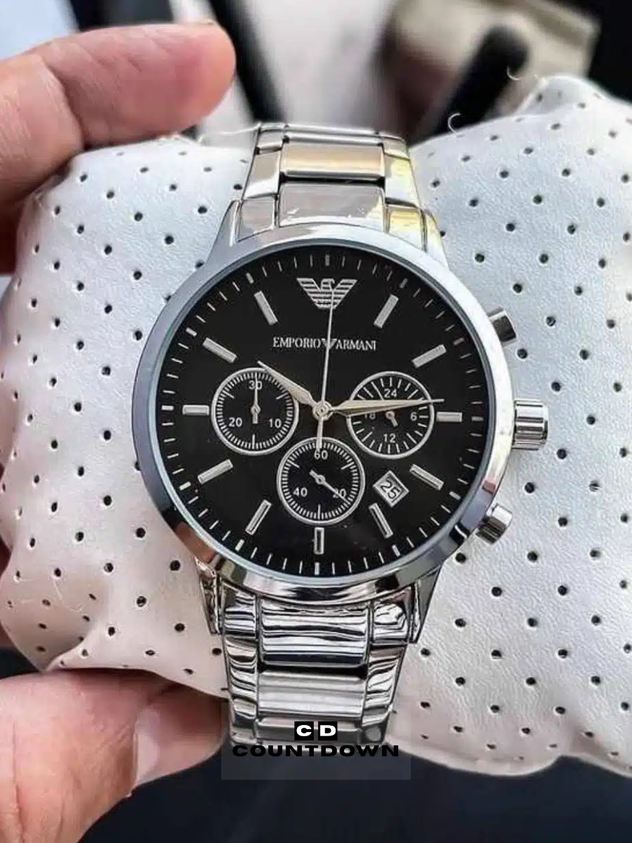 Image00001 Silver Chronograph Watch for Men – Refined Modern Style - Image 1