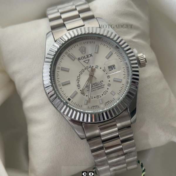 White Dial Dual Time Watch for Men – Classy Premium Style