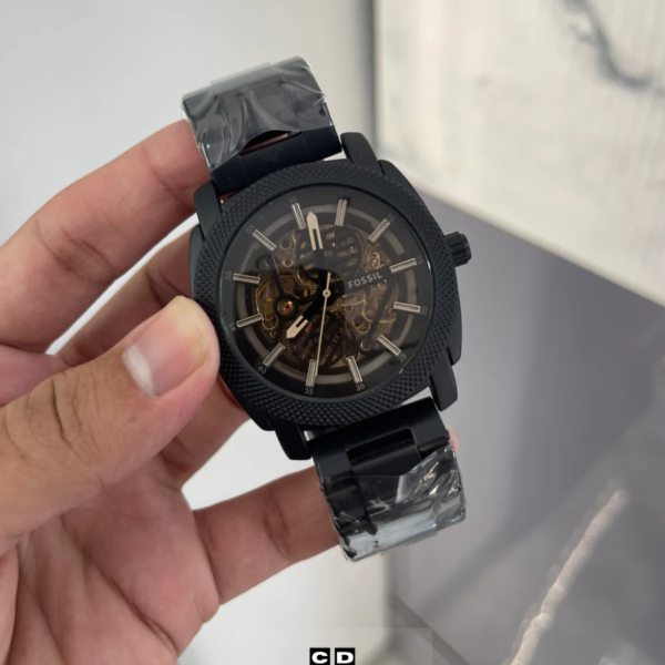 Black Skeleton Automatic Watch for Men – Luxury Vibe