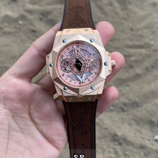 Rose Gold Brown Leather Watch for Men – Luxury Modern