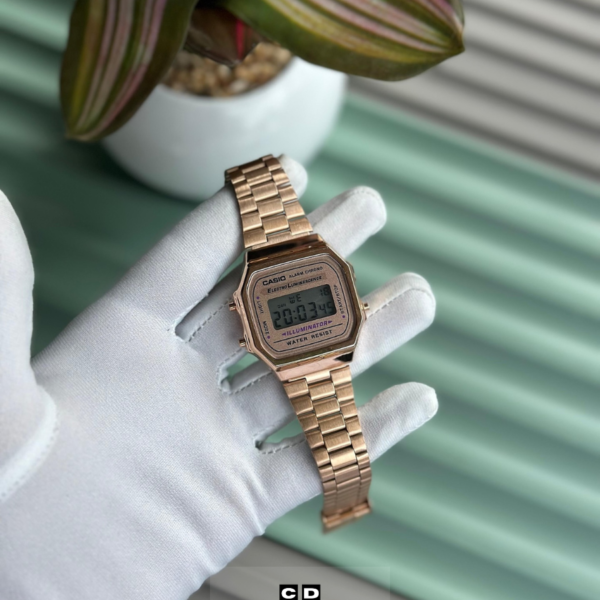 Rose Gold Retro Digital Watch for Women – Trendy Style