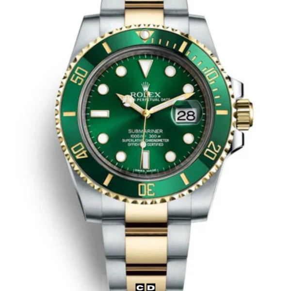 Green Dial Gold Watch for Men – Luxury Diver Style