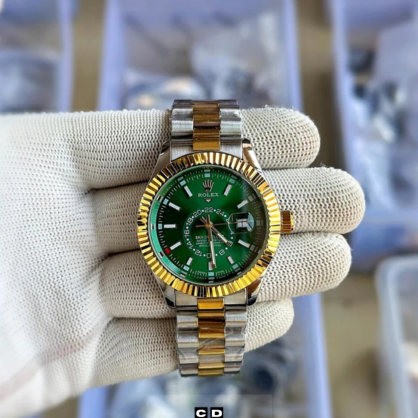 Stainless Steel Green Dial & Jubli Chain Strap - Green Dial Watch