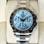 Premium Silver Chronograph Watch – Ice Blue Dial Edition