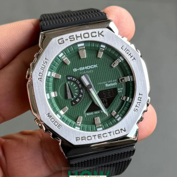 Men’s Analog-Digital Sports Watch – Light Green Accent