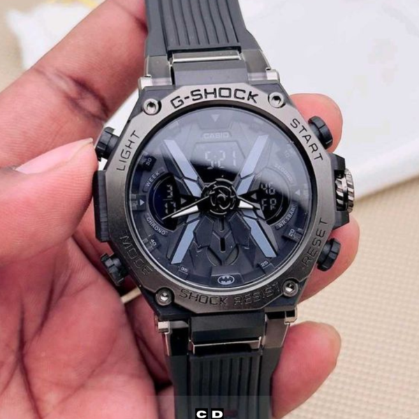 Men’s Shock-Resistant Sports Watch with Black Dial & Rugged Strap