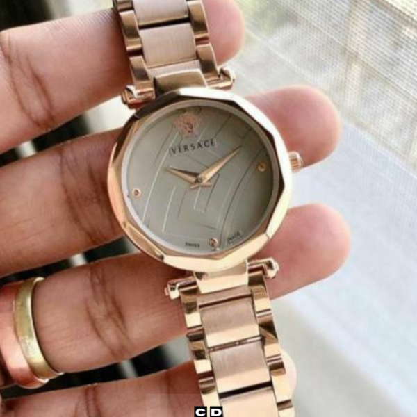 Luxury Greca Pattern Dial Stainless Steel Women's Watch