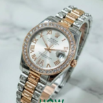 Luxury Two-Tone Copper White Dial Automatic-Style Men’s Watch