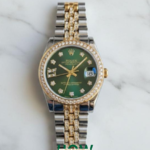 Luxury Two-Tone Gold Green Dial Automatic-Style Men’s Watch