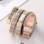Luxury Snake-Style Copper Case Pink Dial Women’s Watch