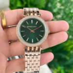 Luxury Two-Tone Copper Green Dial Women’s Watch