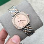 Elegant Two-Tone Case Pink Dial Formal Women's Watch