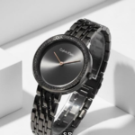 Designer Twisted Bezel Black Dial Women's Watch