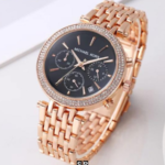 Elegant Crystal Bezel Chronograph Women’s Watch