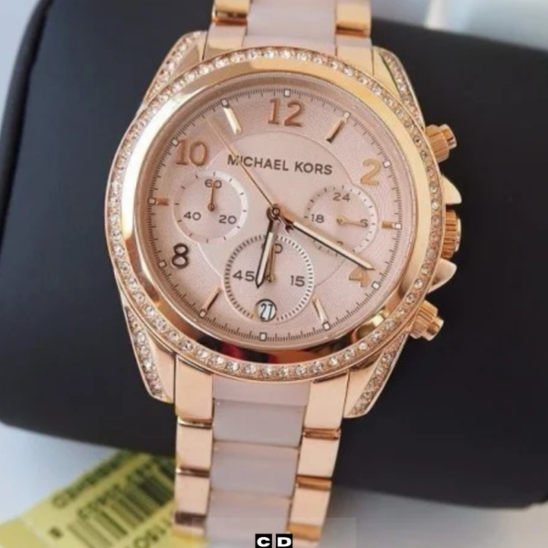 Elegant Crystal Bezel Gold Finish Women’s Watch