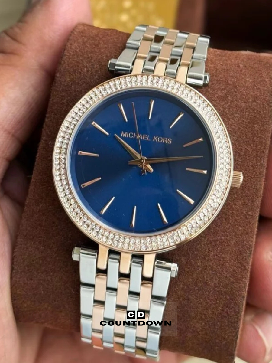 Image00004 Luxury Two-Tone Copper Blue Dial Women’s Watch - Image 1