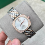 Elegant Two-Tone Case White Dial Formal Women's Watch