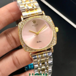 Elegant Two-Tone Case Pink Dial Formal Watch