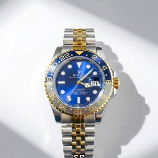 Modern Blue Dial GMT Style Watch