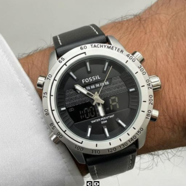Luxury Black Dial Leather Chronograph Watch