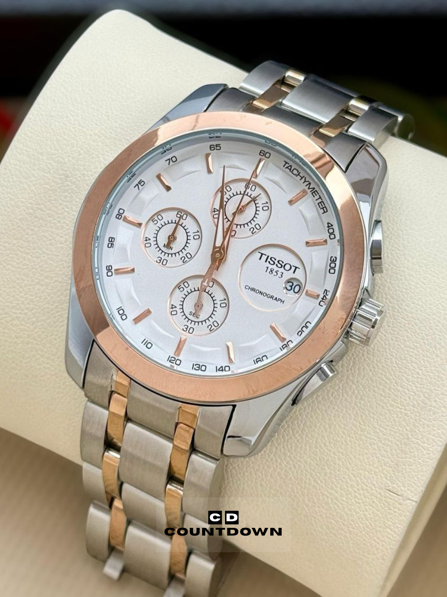 Image00001 Silver Dial Rose Gold Bezel Two-Tone Strap Watch - Image 1