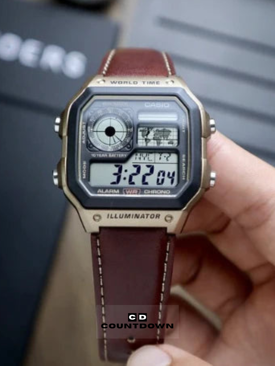 Image00002 Classic Multi-Function Leather Strap Watch - Image 1