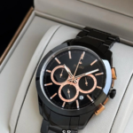 Luxury Black & Copper Chronograph Watch