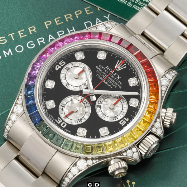Luxury Rainbow Diamond Chronograph Watch